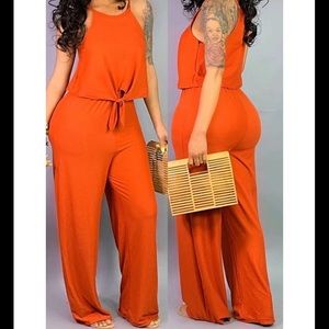 Orange Two-Piece Pants Set